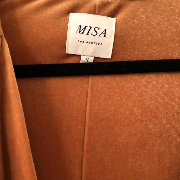 COPY - MIsa Gold Velvet Carolina Wrap Dress - Picture 6 of 6